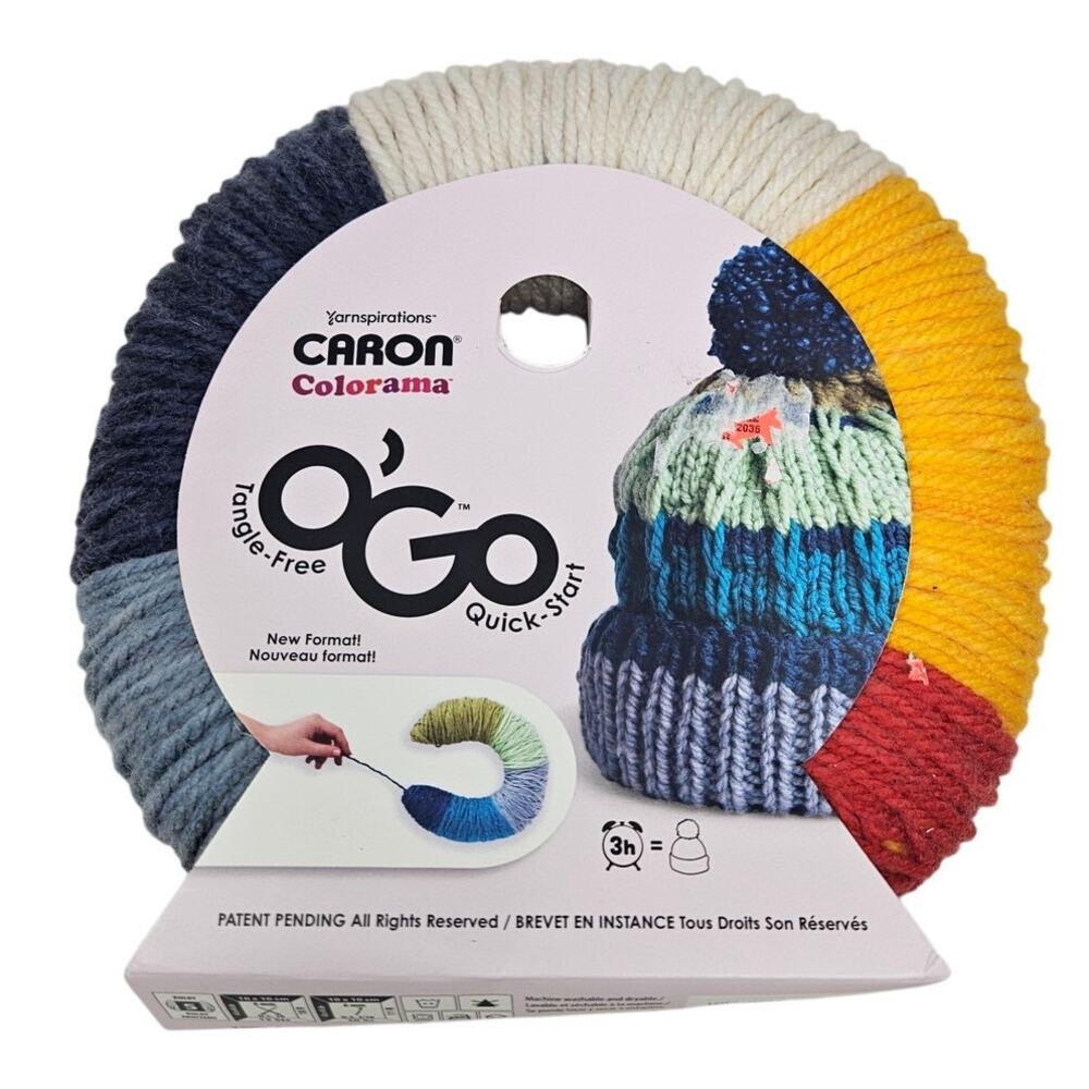 NEW Caron Colorama Tangle Free Yarn Crochet Hat Kit No Tangle Rainbow O'Go